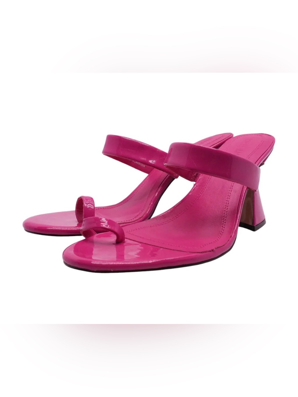 Steve Madden Hot Pink Patent Toe-Ring Slide Heels